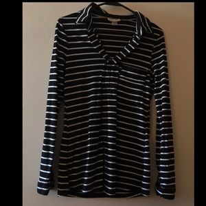 Black and white striped long sleeve.